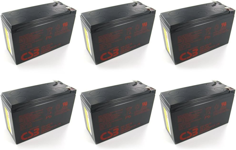 Quantity: 6 CSB GP1272 F2 12 Volt 7.2 Amp Hour OEM Sealed Lead Acid Battery