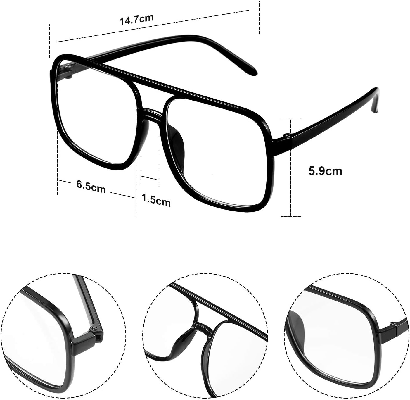 meekoo Halloween 80s/ 90s Hip Hop Costume Kit Rapper Bucket Hat Sunglasses Gold Chain Cosplay Accessories for Men Theme Party - Image 4