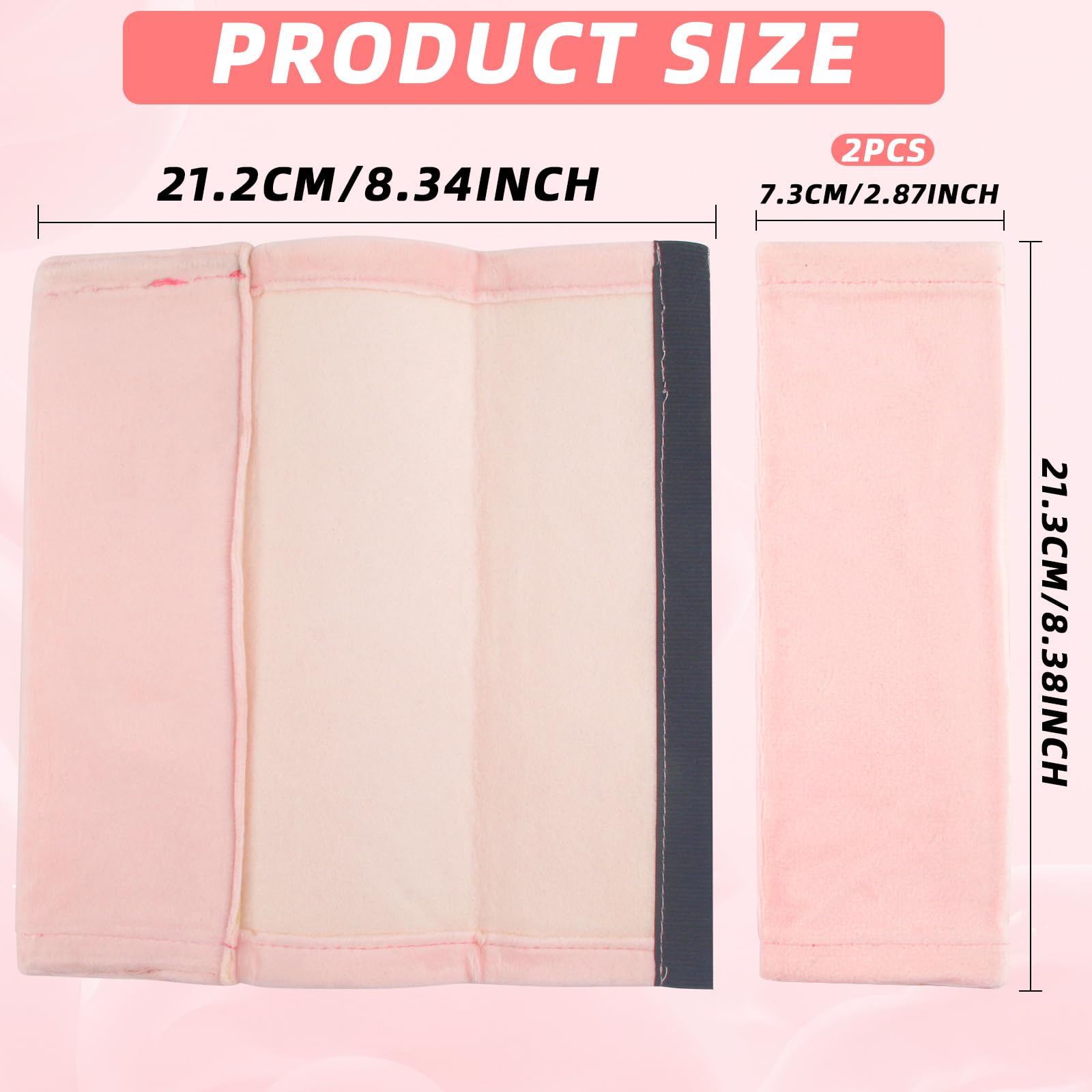 Baby Car Seat Belt Covers for Boys & Girls - Soft Mink Carseat Shoulder Padding & Neck Protector | Stroller Strap Covers for Kids, Comfortable & Durable Car Seat Shoulder Pads, Solid Colors (Pink)