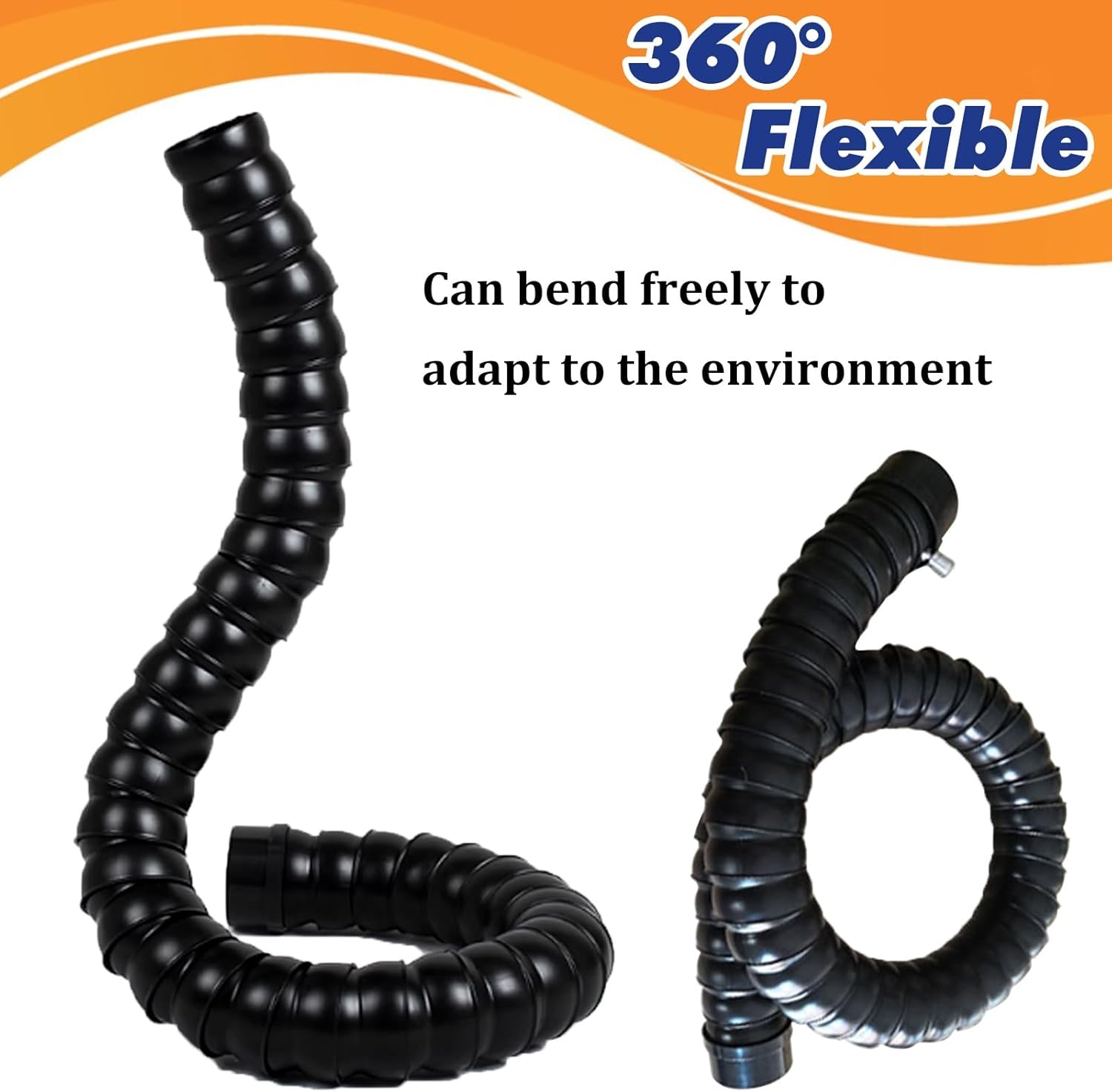 Smoke Exhaust Hose Articulated Collection Arm Black Gray, Universal Adjustable Welding Fume Extractor Duct Hose, Industrial Dust Collector Central Machinery(L 0.8M/2.6FT,D 45MM/1 7/9IN)