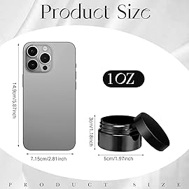 Patelai 4 Pieces Round Wide-mouth Leak Proof Plastic Container Jars with Lids for Travel Storage Makeup Beauty Products Face Creams Oils Salves Ointments DIY Making(1 Ounce,Pure Black)