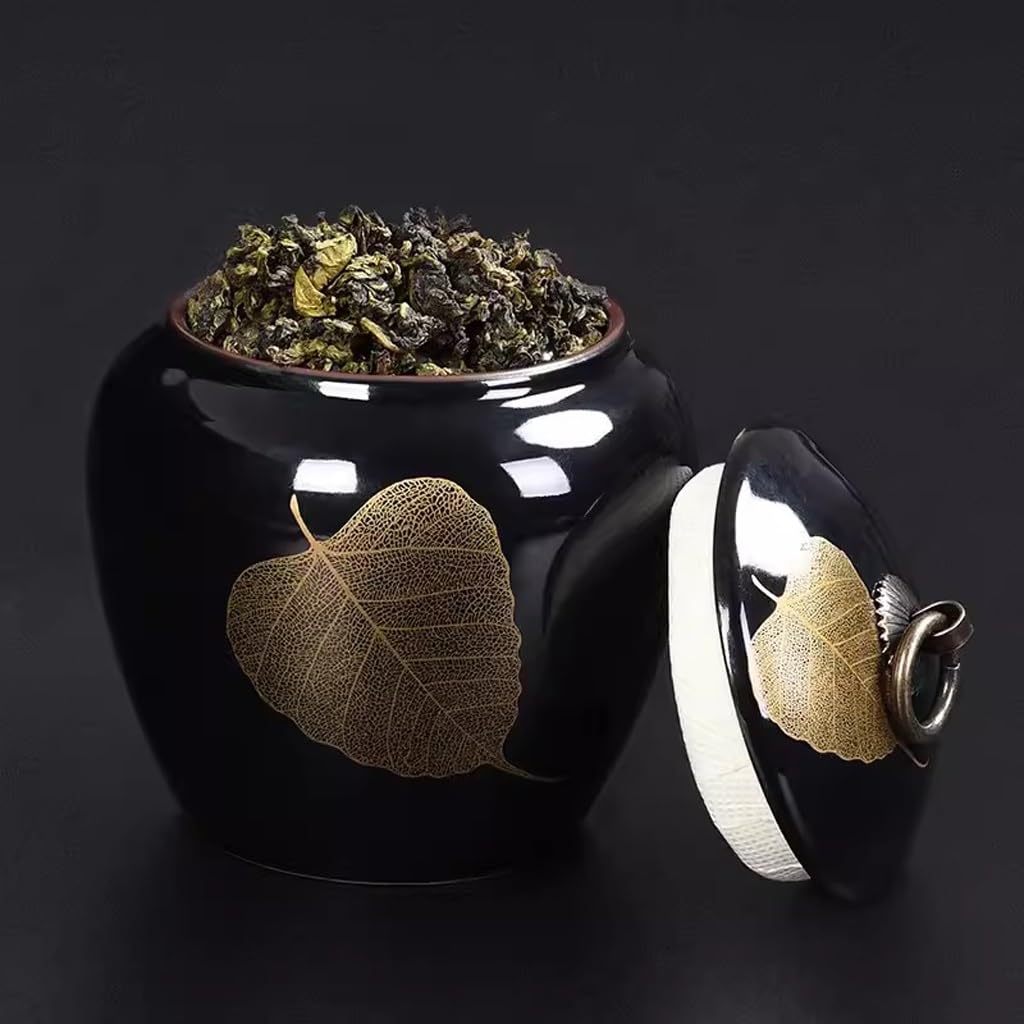Organizer na torebkę na herbatę Pojemnik do przechowywania herbaty Chińskie retro puszki na herbatę Czarne ceramiczne puszki do przechowywania herbaty w gospodarstwie domowym Zamknięte puszki na herb