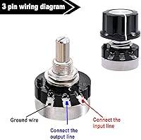 Vista 4 de Taiss 2 potenciómetros RV24YN20S 10K de película de carbono de una sola vuelta, potenciómetro cónico rotativo utilizado para regulación de velocidad