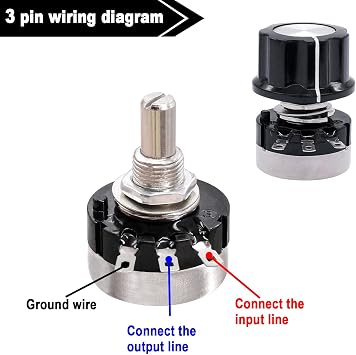 Taiss/2pcs RV24YN20S Potentiometer 100 ohm Single Turn Carbon Film Rotary Taper Potentiometer Used for Inverter speed regulation. Motor speed control + 2pcs A03 knob + 2pcs dials (B101 100 ohm)