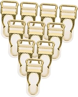 [PHENOFICE] サスペンダークリップ バックル 10個 金色 滑り止めソックスバックル 女性用ソックスクランプ 多用途ファッションアクセサリー Diy服飾補助 メンズ レディース用