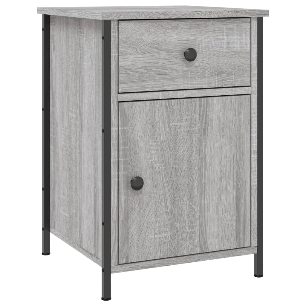 Table de chevet gris sonoma 40x42x60 cm en bois et fer réglable