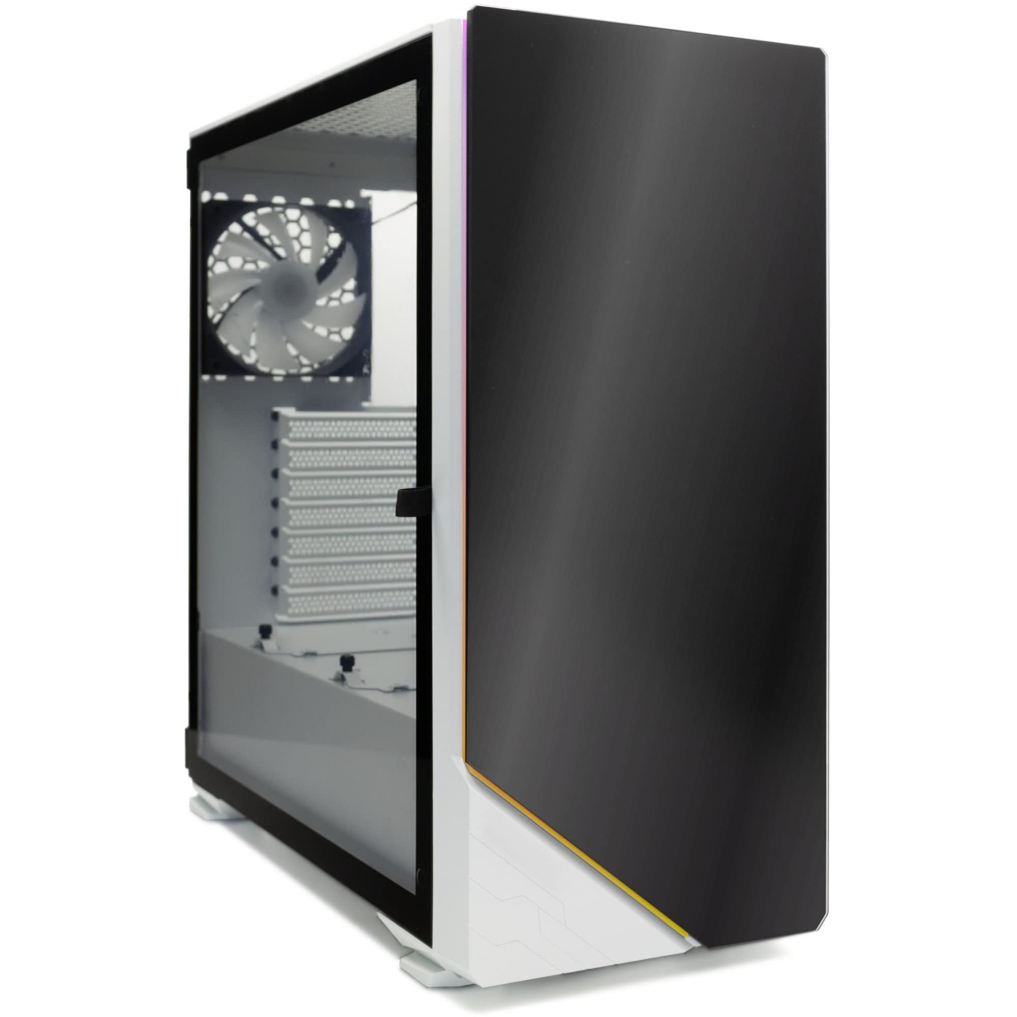Simpletek Case Gaming Bianco Trasparente LED ARGB Frontali | ATX MICRO-ATX MINI-ITX mATX Ventola 120mm RGB