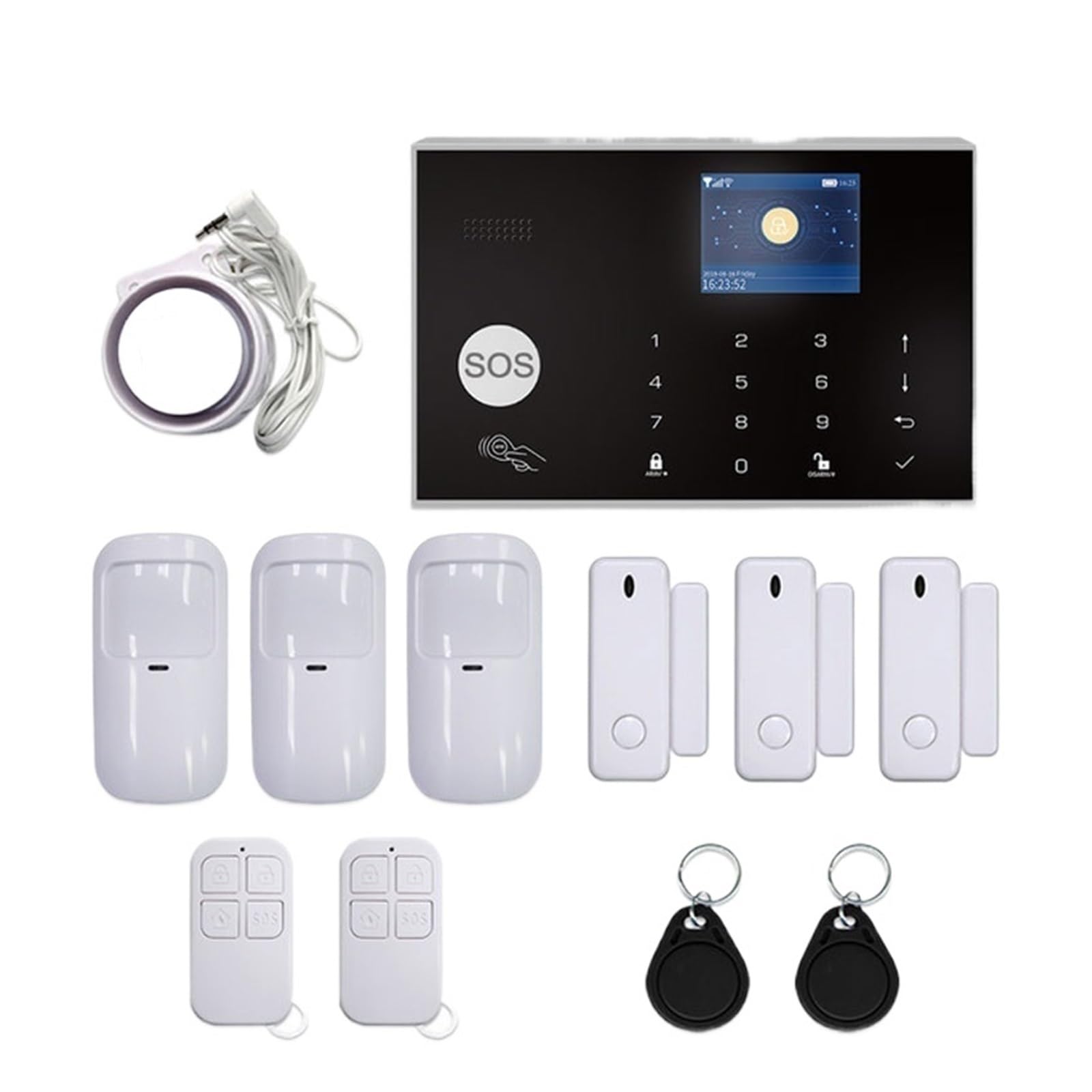 De Alarma For Seguridad Antirrobo En El Hogar, Kit Inalámbrico 433MHz, GSM, Control Por Aplicación Para casa y garaje(YK-002-GSM-G30-C)