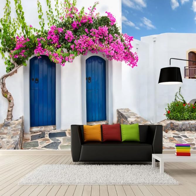 Fresque murale Grèce 3D haut de gamme pour un arrière-plan chic de chambre et salon