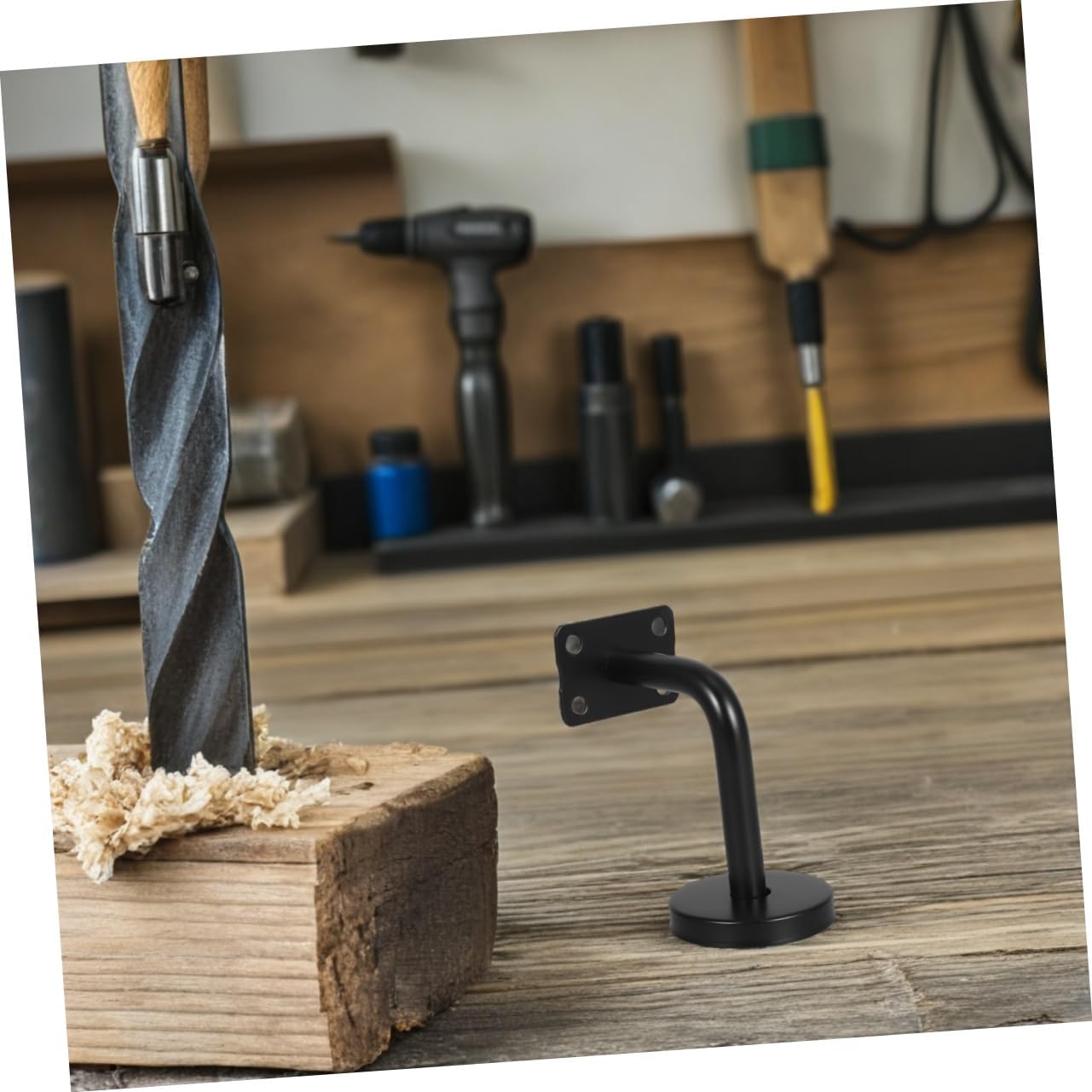 6pcs Stainless Steel Handrail Brackets for Stairs Wall-Mounted Support Bracket Set Sturdy and Adjustable Railing Holders for Stairway Installation