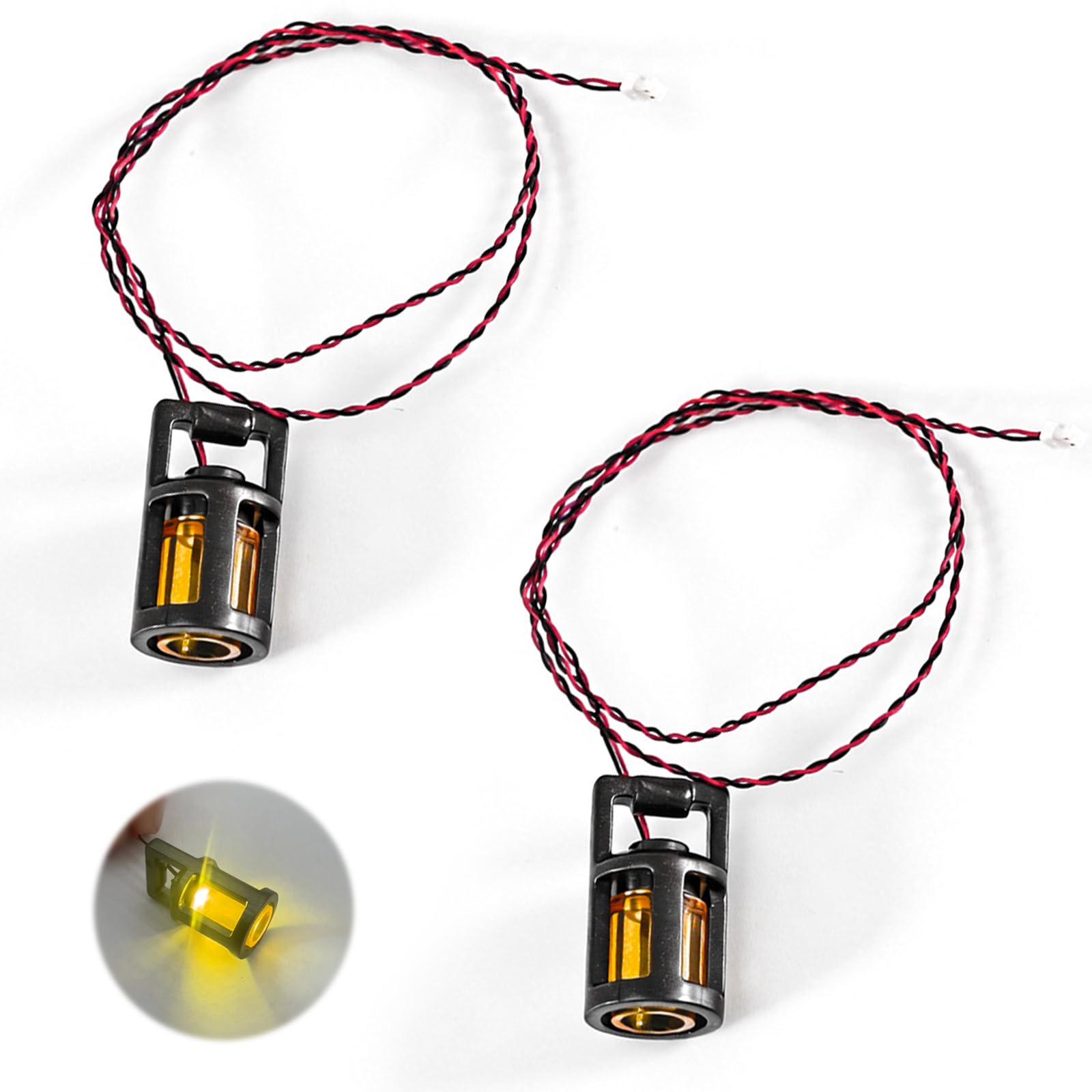 Joycabin Miniaturowe latarnie LED do domku dla lalek, mini lampki z kablem 15 cm, miniaturowe akcesoria, miniaturowe światła LED do witryn, mikrodomków, dekoracja domku z zabawkami (ciepła biel)