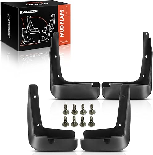 A-Premium Juego de 4 unidades de guardabarros con accesorios compatibles con Hyundai Sonata, 2015-2016, sedán, color negro, delantero y trasero