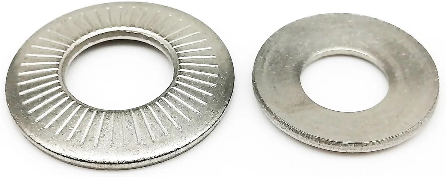 CREAP 2/5/10/25/50pcs M3 M4 M5 M6 M8 M10 M12 M16 304 Stainless Steel Disc Spring Serrated Lock Washer Knurled Elastic Gasket(25pcs M6)