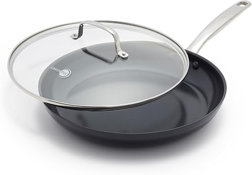 GreenPan Chatham Prime Midnight Hard Anodized Healthy Ceramic Nonstick 8 and 10 Frying Pan & Chatham Black Prime Midnight Hard Anodized Healthy Ceramic Nonstick