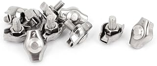 Aexit M2 304 Chain & Rope Fittings Stainless Steel Simplex Wire Rope Clip Cable Clamp Single Bolt Wire Rope Clips 10 Pcs