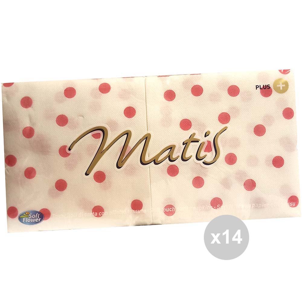 MatisSet 14 Napkins 33x33 Decorated Polka Dots 2ply x100 Table Accessory, Multicoloured, One Size
