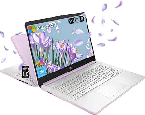 HP 14" HD Student Business Laptop, Intel N150, 4GB/8GB/16GB DDR4, 128GB UFS, HDMI, WiFi 6, Windows 11 S, Lavender Purple