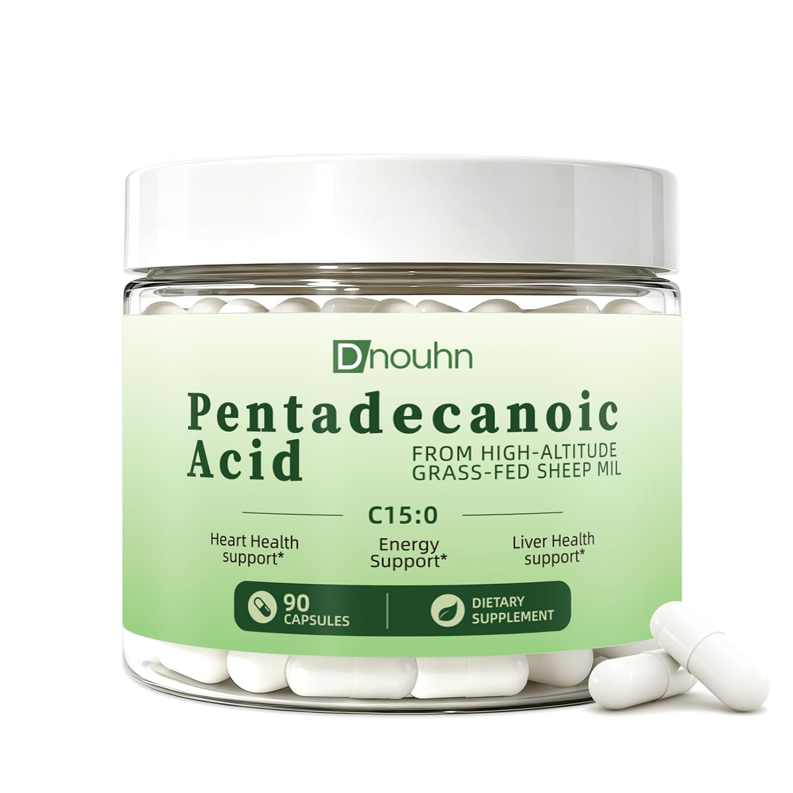 Pentadecanoic Acid, Pentadecanoic Acid Formula Supplement 90 Capsules 90 Count (Pack of 1)