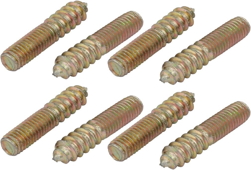 M8x40mm Carbon Home Hardware Steel Zinc Plated Self-Tapping Hanger Bolt 8pcs Model:99as661qo75