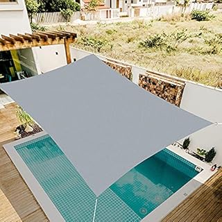 Hon far Sail Shade,Sun Sail Waterproof Shade Sails for Garden 2m*3m,Outdoor Garden Shade with Free Ropes (Grey)