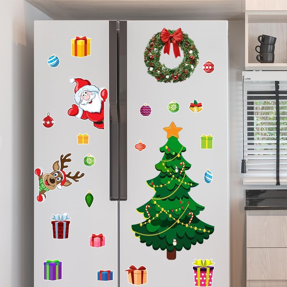 Magnetic Christmas Tree For Fridge - 2025 Holiday Stickers, Santa & Reindeer Magnets, DIY Festive Decor - View #8