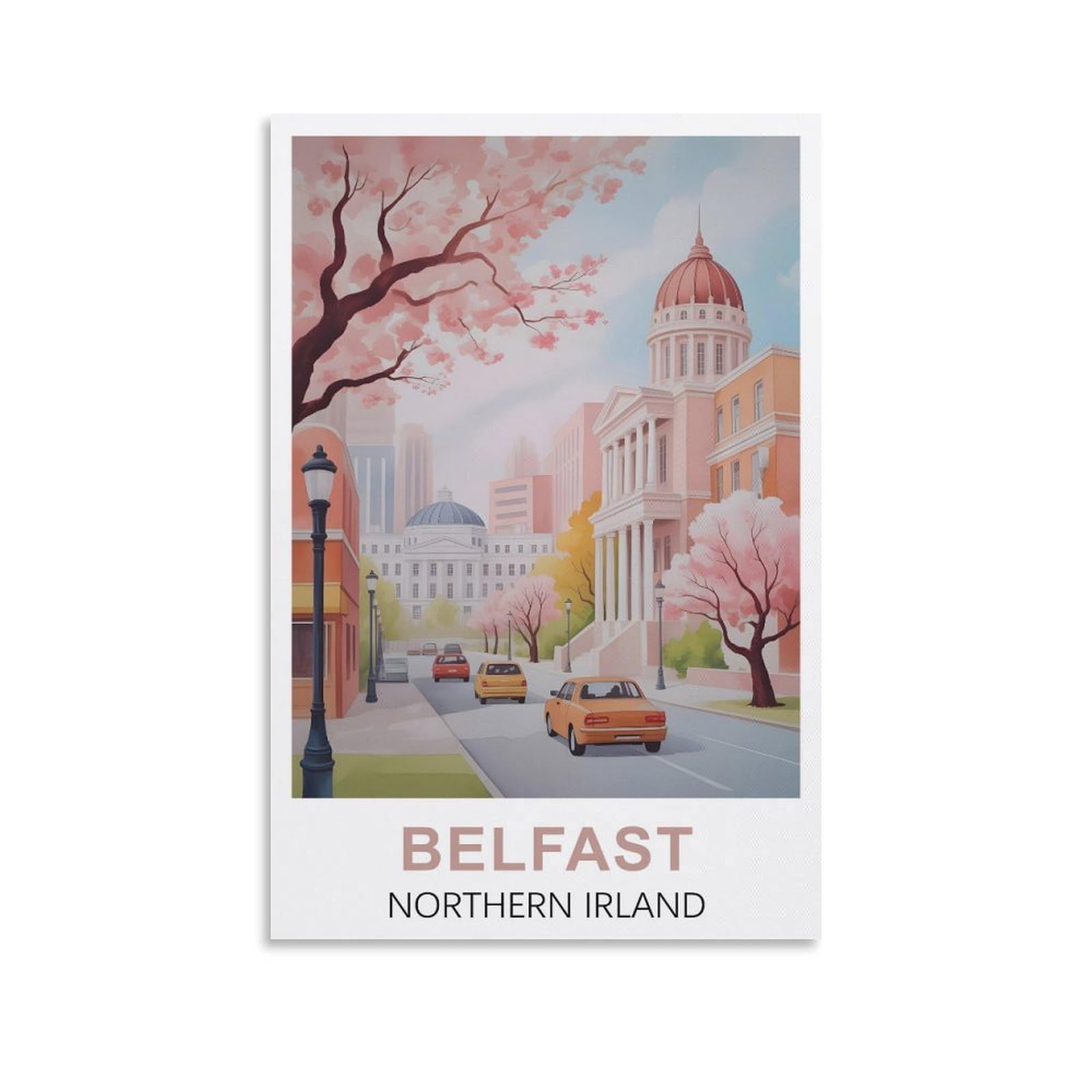 Ezmlfa S465 5D Diamond Art Kits Adults,Belfast Northern Ireland,Round Dots Diamond Diy Kits Pictures For Wall Decor Home Office Decoration 50X60cm