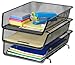 3 Pack - Stackable Desk File Document Letter Tray Organizer, Black