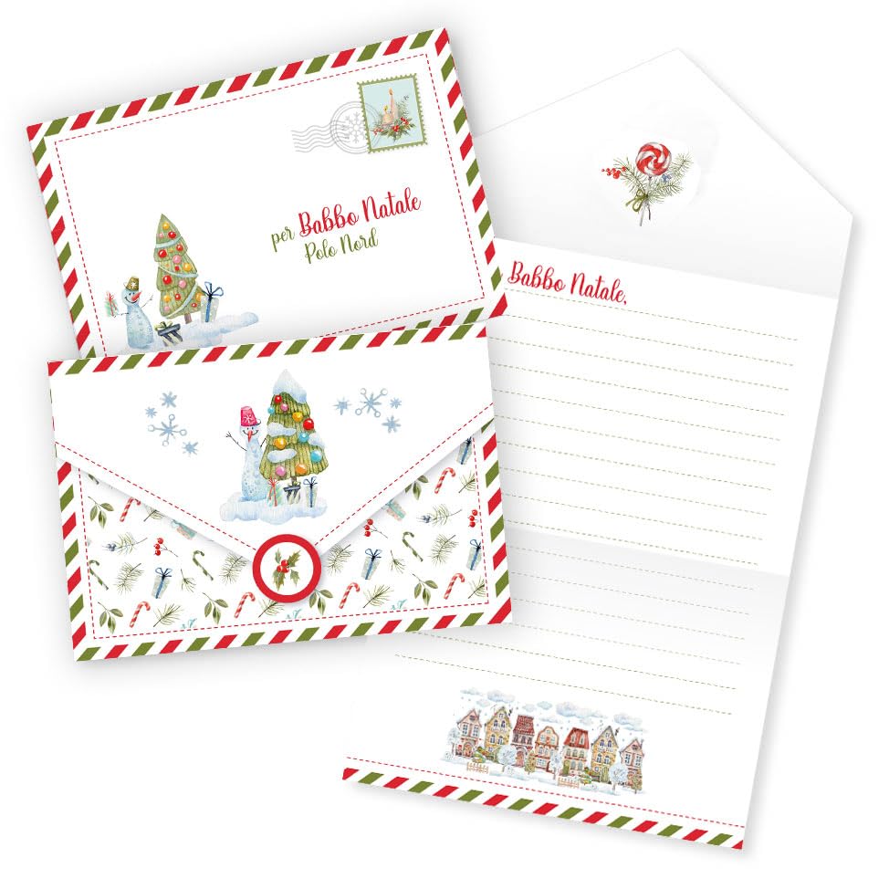 LINA OFFICINE GRAFICHE CREATIVE Letrero para Papá Noel muñeco de nieve con árbol