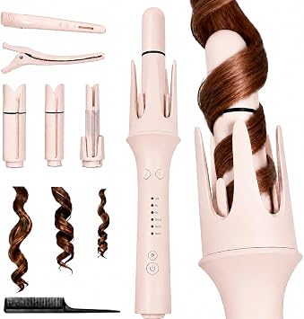 Automatic Hair Curler, Rotating Curling Iron with 3 Barrel Sizes & Timer