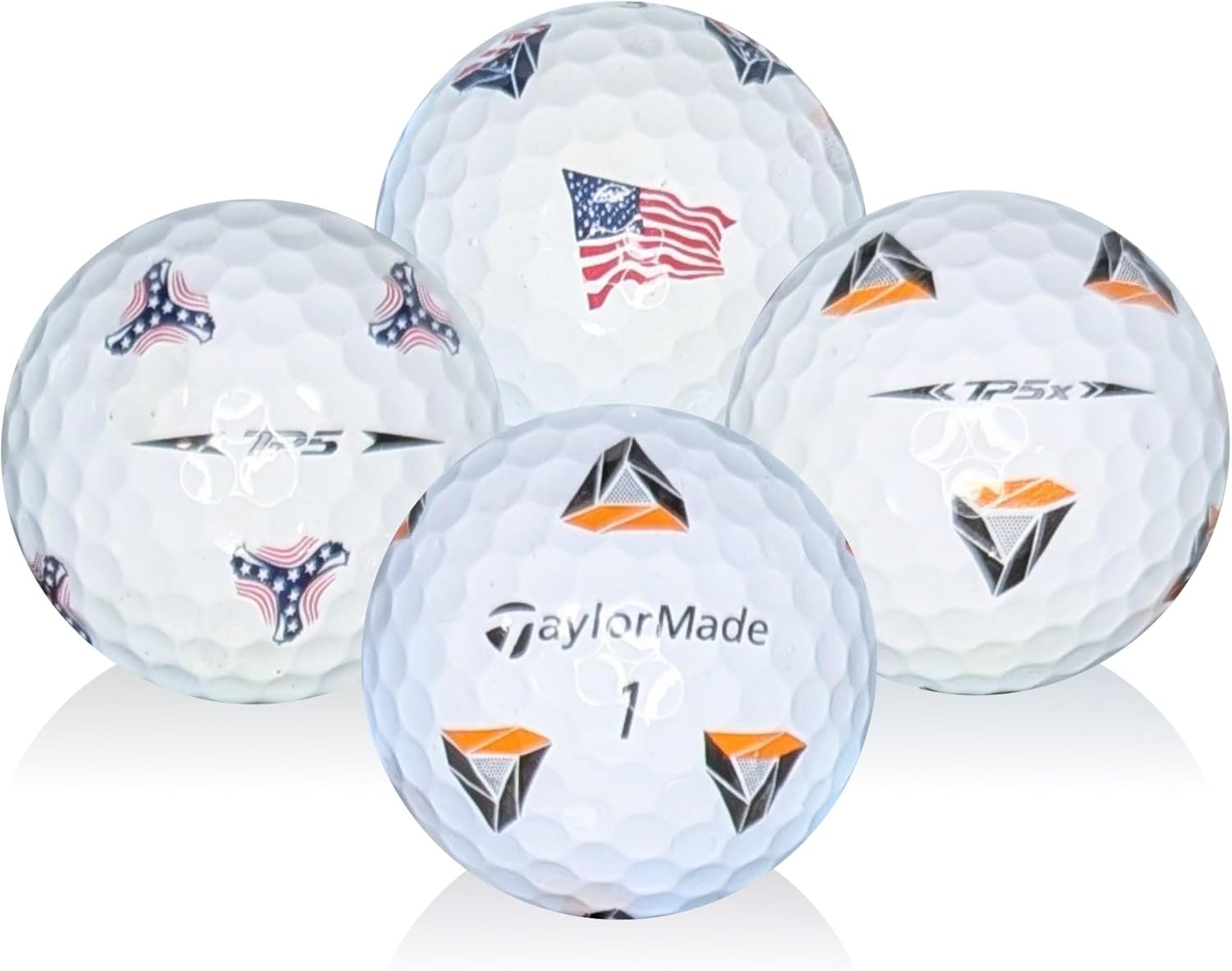 Afford-A-Ball Golf. (50 Pack) Recycled for Taylormade TP5 Pix & TP5x Pix White and Pattern Golf Ball Mix. Golf Supplies for Men & Women. Premium Golf Balls.