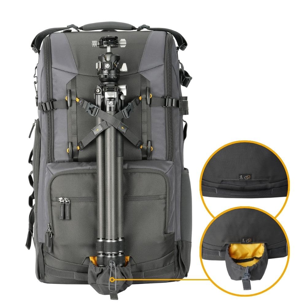 VANGUARD Alta Sky 69 Rucksack, 49 Liter, für bis zu 1200 mm Objektiv und zusätzliche Objektive, Grau