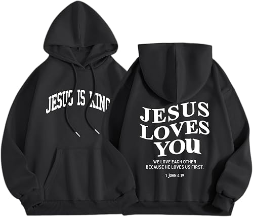 Sulayesh Christian Jesus Loves You Hoodies Women Religious Faith God Jesus Is Ki