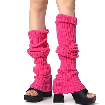 Neon Pintuck Leg Warmers (B×N) Leg Warmers for Women 80s Accessories Stylish Neon Socks