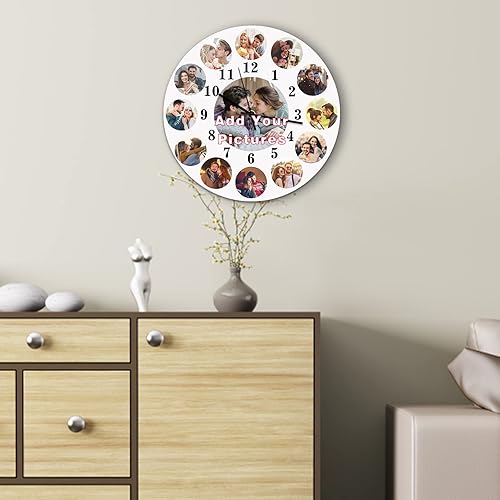 Miniatura 5 de Reloj personalizado con imagen, relojes personalizados para paredes, reloj con foto personalizado, regalo para el día de San Valentín, día de la