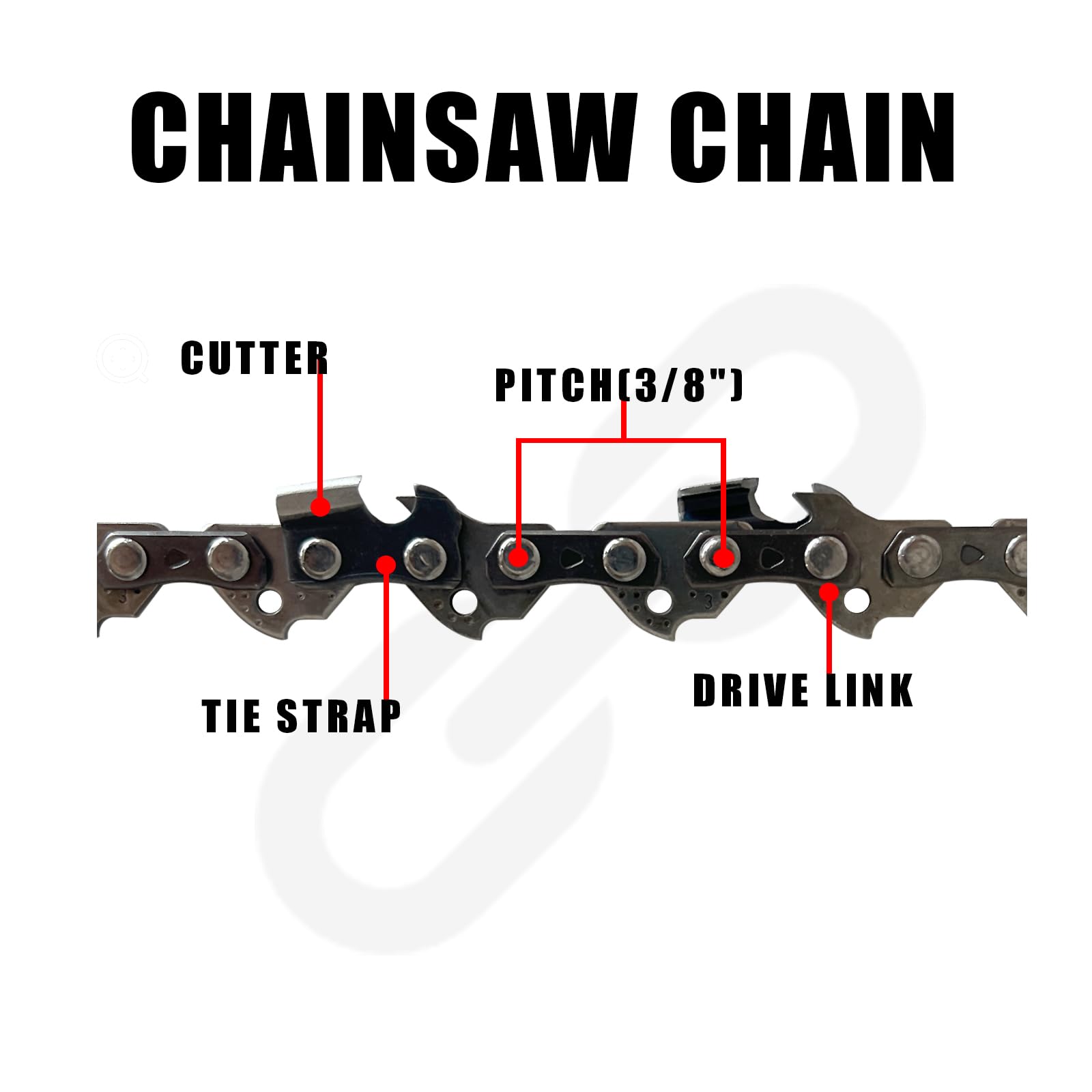 Barra guía de motosierra de 18 pulgadas y combo de cadena, accesorios de repuesto para Poulan Pro PR4218, compatible con EGO Power+ CS1800; CS1804, Kobalt, Echo, Greenworks y más, 3/8
