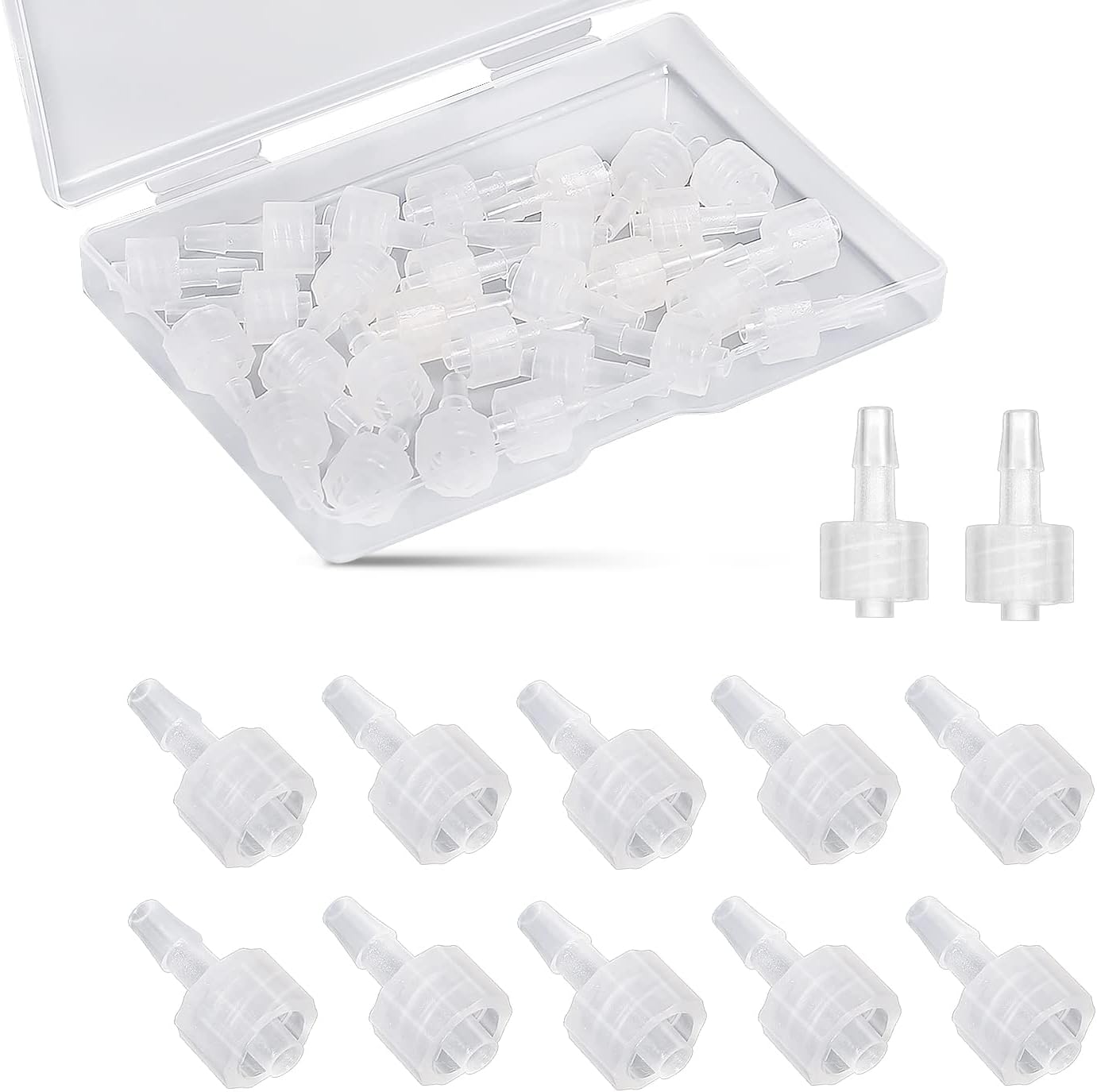AIEX 30pcs Syringe Coupler Adapter, 1/8 Luer Lock Connector Kit to Coupler