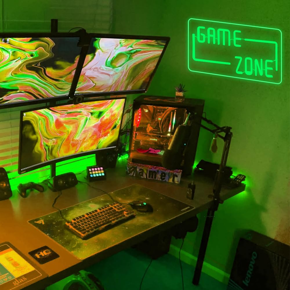 Game Zone néons Enseigne au néon pour décoration de salle de jeux décorer les salles de jeux les aires de jeux les bars les adolescents les amis les cadeaux pour garçons