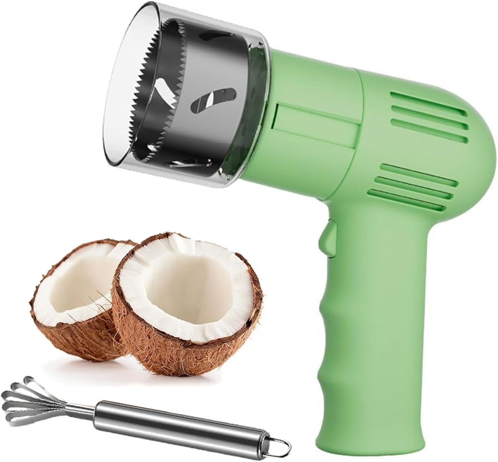 Strumento elettrico per aprire la noce di cocco, perforatrice automatica con protezione telescopica di sicurezza, residui facili da pulire, impugnatura ergonomica portatile, mantiene intatto il
