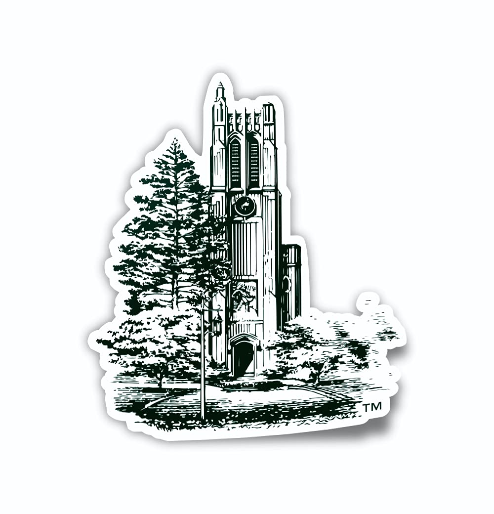 Collegiate NCAA Car Decal Made from Premium Weatherproof Vinyl (Michigan State Beaumont Tower)