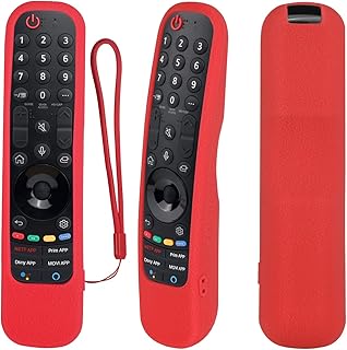CHUNGHOP Protective Silicone Case for LG Smart TV Remote (AN-MR21, MR21N, MR21GC, MR21GA) - Shockproof, Washable, Skin-Friendly - Red