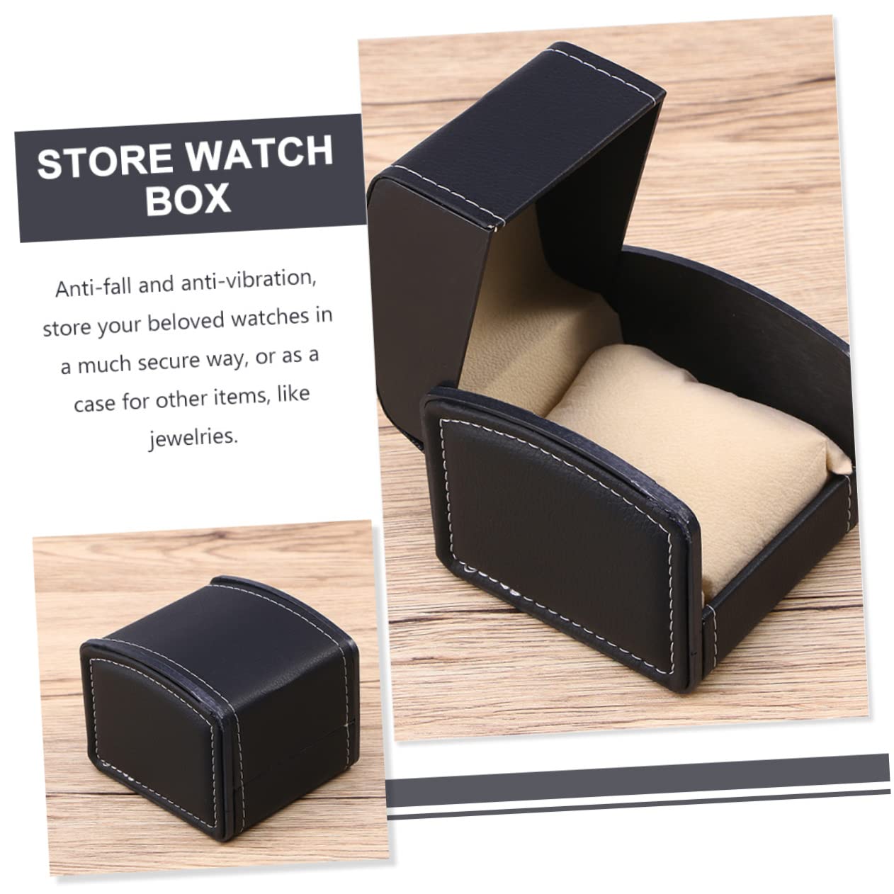 Didiseaon 3piezas Caja De Obsequio Pu Estuche Para Relojes Estuche Individual Para Relojes Contenedor Antiarañazos Dormitorio