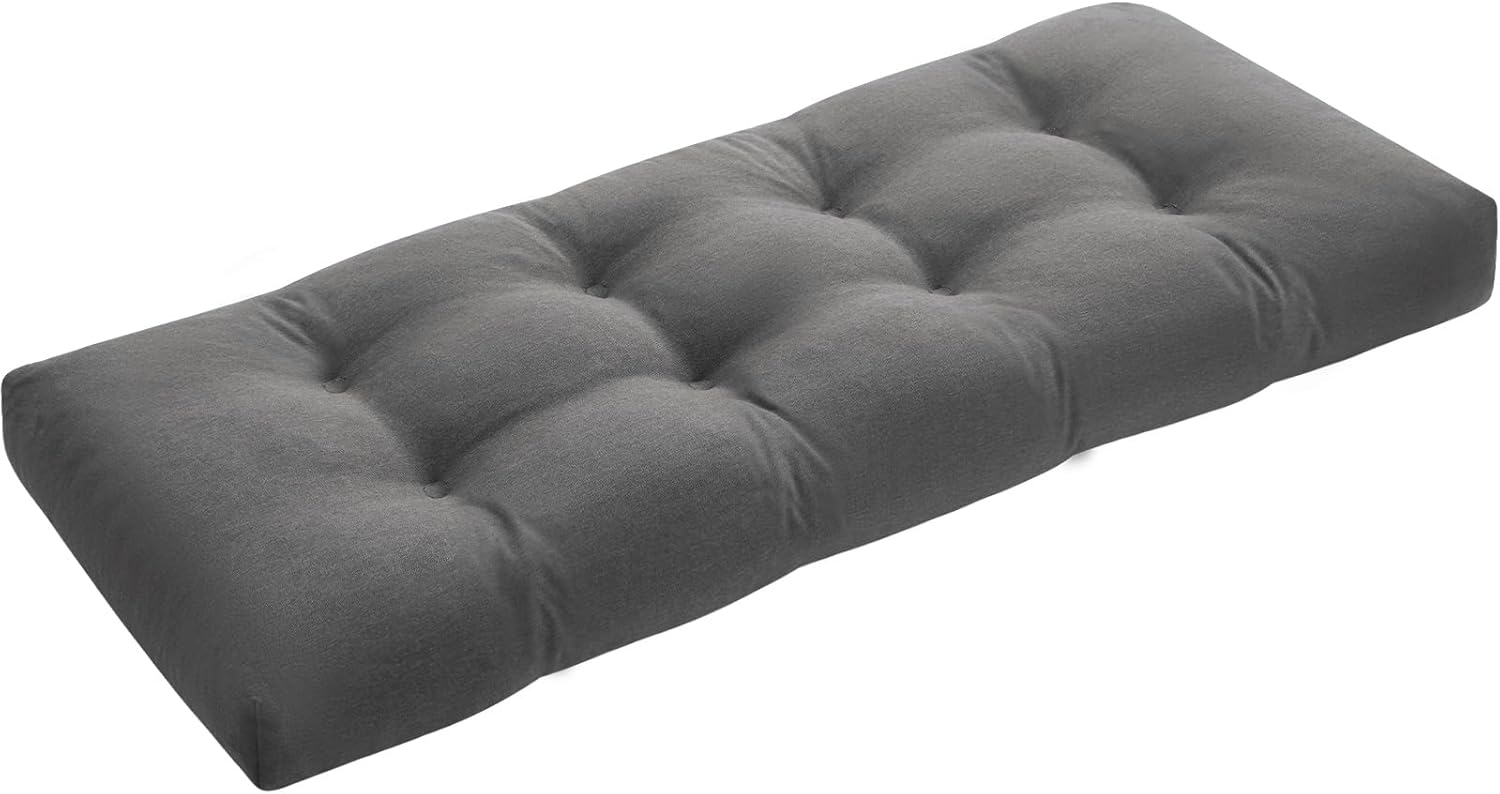 Bench Cushions for Indoor Furniture 42x16 Inch, Bench Seat Cushion for Porch Swing, Window, Indoor Grey 42"L x 16"W x 3.5"Th