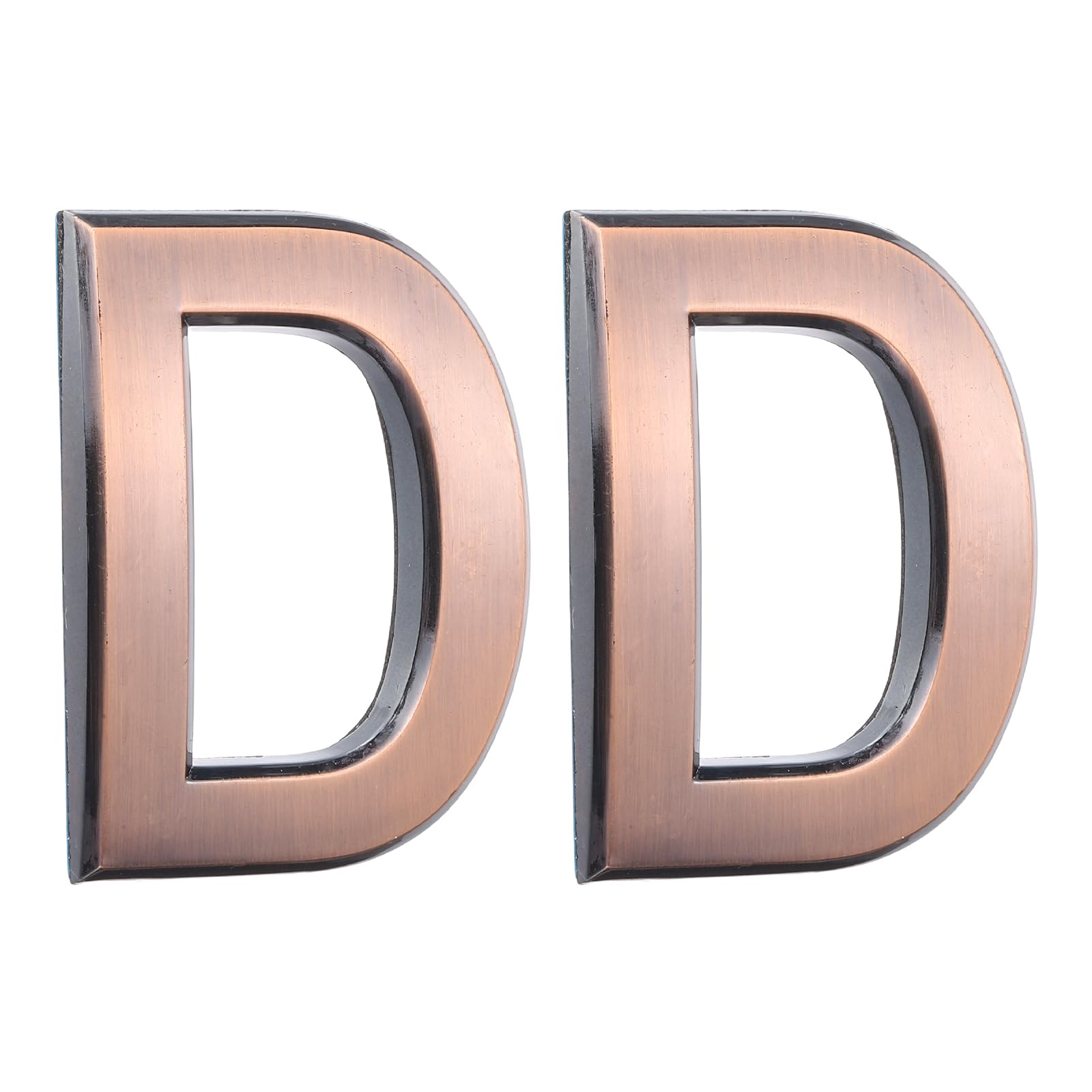 sourcing map 2 Pcs 2.76 Inch House Letters, Self-adhesive Mailbox Door Letter Stickers, Electroplated Finish Outdoor Address Signs for Office Hotel Apartments, Garden (Letter D, Bronze)
