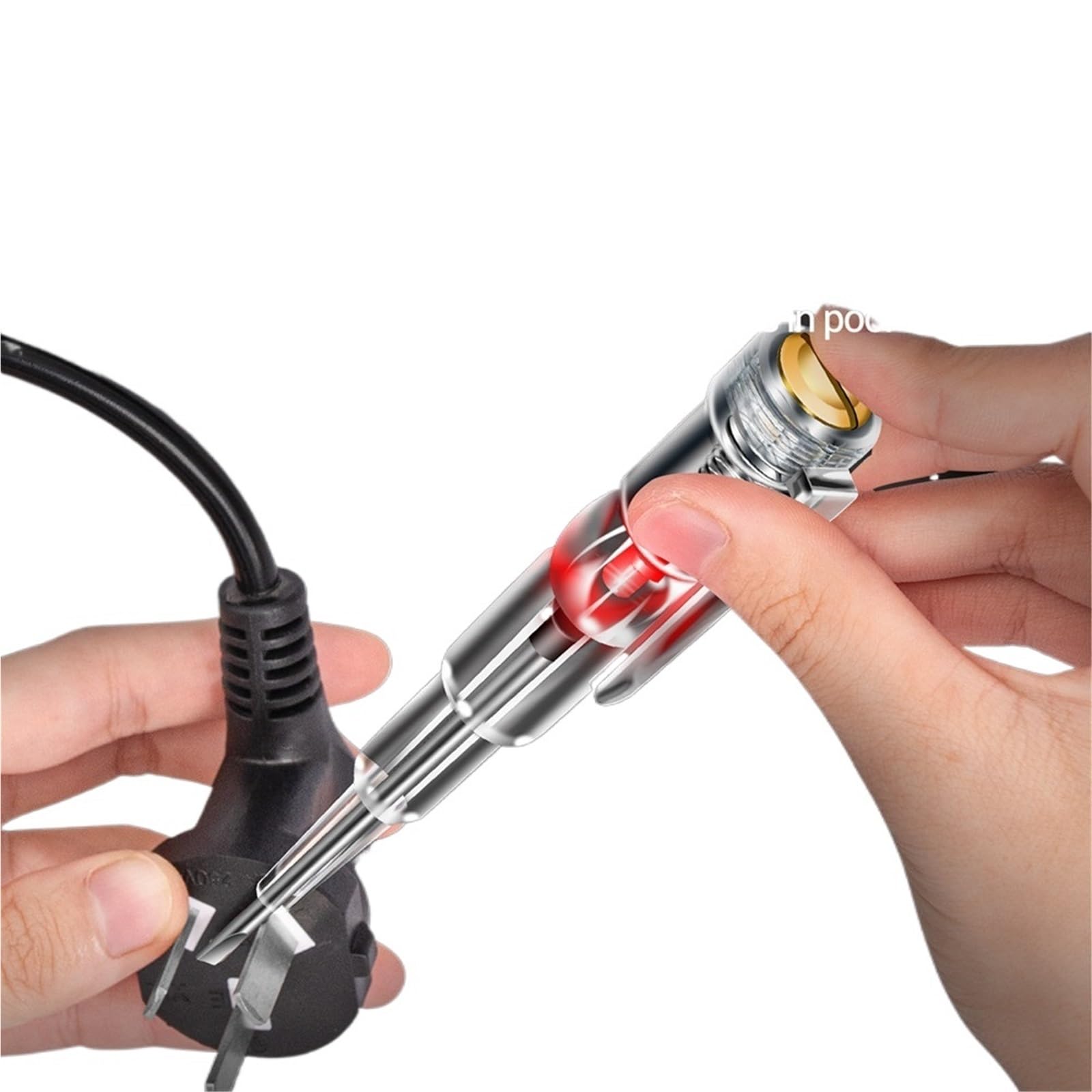 1 crayon de test LED rouge B09, tournevis à un mot, indicateur de tension sans contact, stylo testeur électrique
