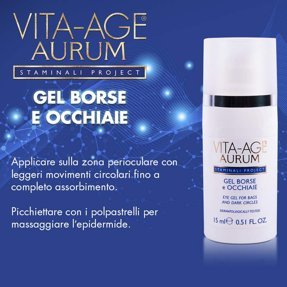 Bottega di LungaVita Natural Products Gel Borse E Occhiaie Vita-age Aurum - Contorno Occhi Anti Borse E Occhiaie - Con Cellule Staminali Vegetali
