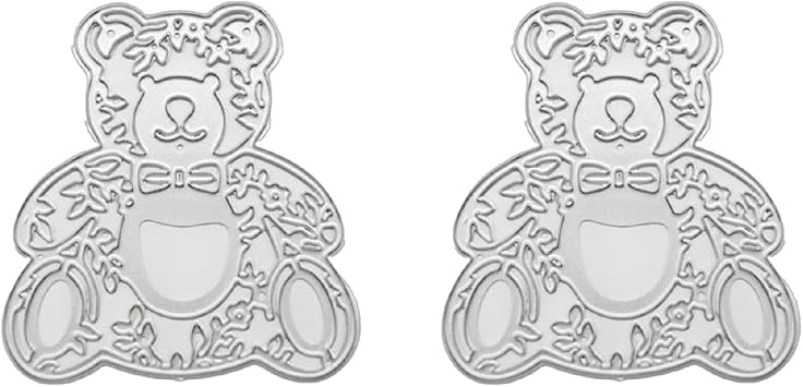 Cute Bear Die Cuts Metal Cutting Dies Embossing Template Christmas Party Supplies For Card Making Furniture Room Wall Door Decoration Metal Die Cuts Flower For Card Making Scrapbooking Leather Metal