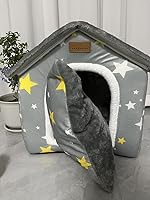 Vista 5 de SEAHOME Cama para perros plegable para mascotas en interior, cama de nido con cojín extraíble y cálido forro de lujo, cubierta para pequeños