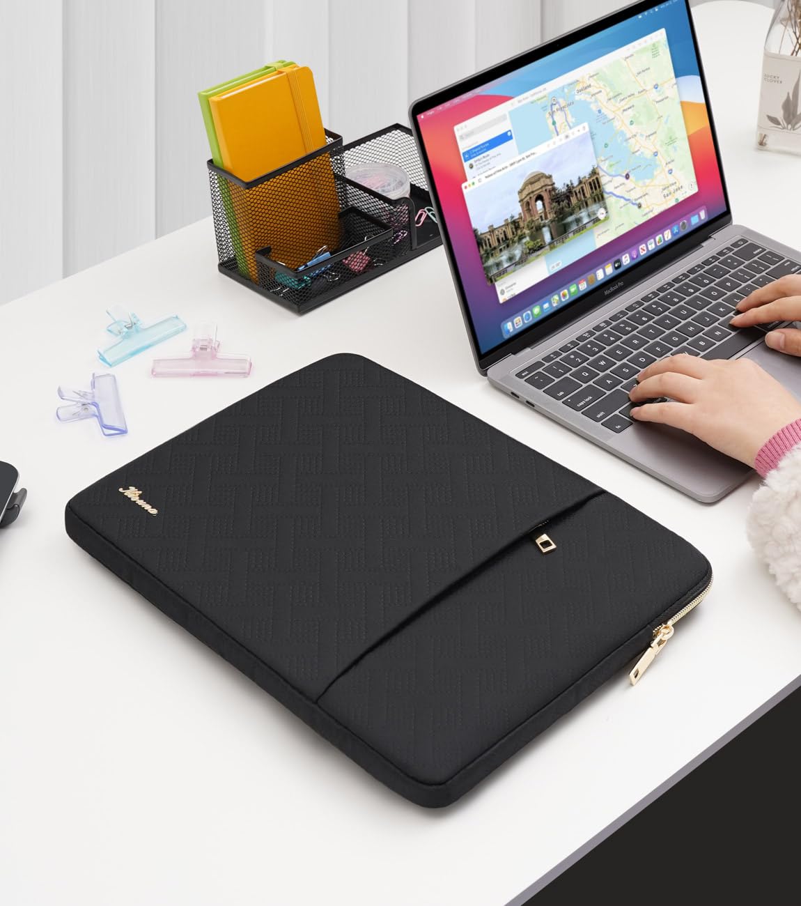 KIZUNA Laptoptasche 17 Zoll Laptop Tasche 17,3 Notebook für 17.3 Lenovo ThinkBook Plus 17 2022/LG Gram 17/17.3 Razer 17/MSI 17/Dell Alienware X17 R1/HP Envy Wasserdicht Sleeve Hülle Case,Braun