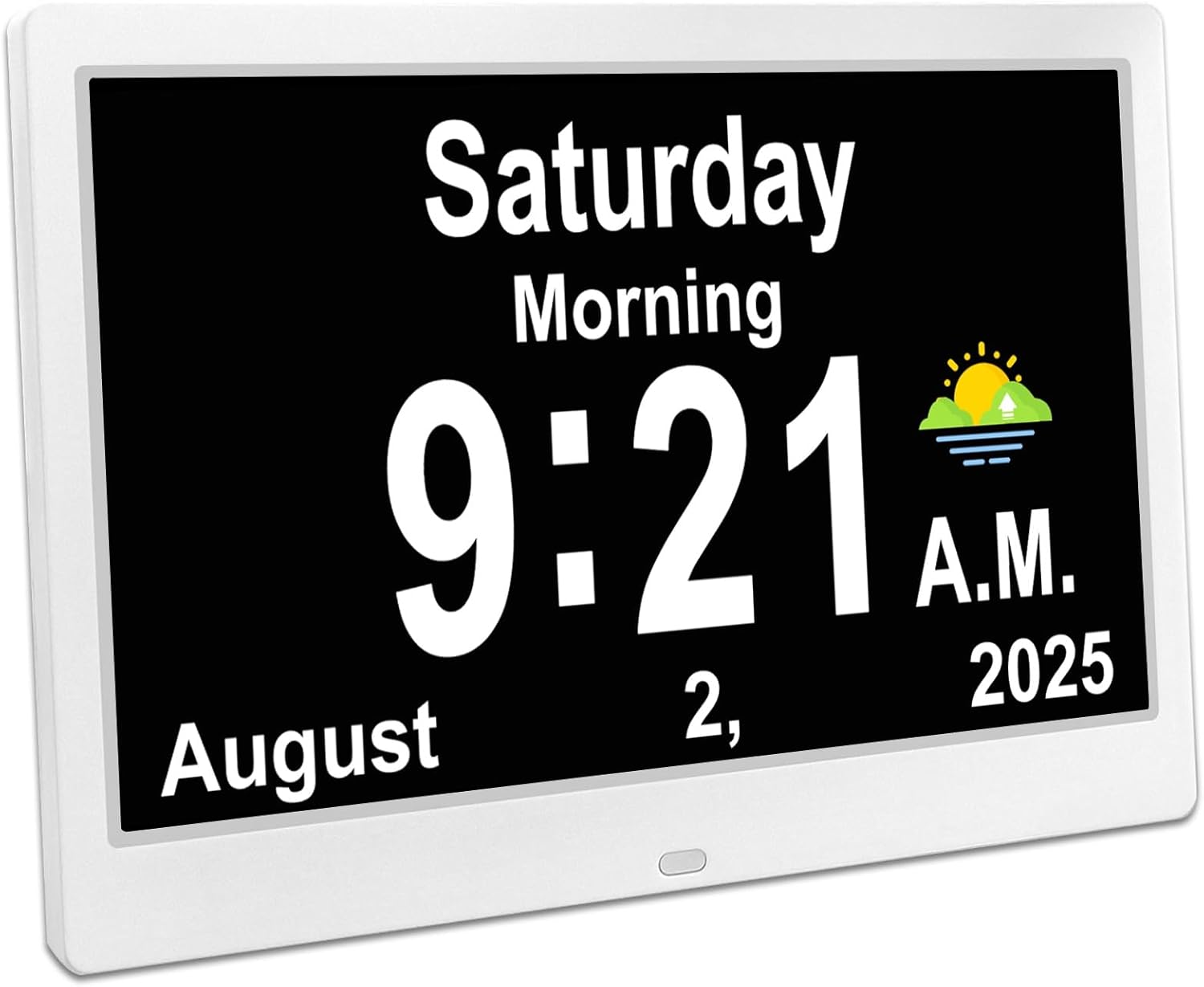 SSYA Dementia Clocks with Day and Date for Seniors,13 Alarms Custom Reminders, Extra Large Digital Calendar Clock for Elderly. (White)