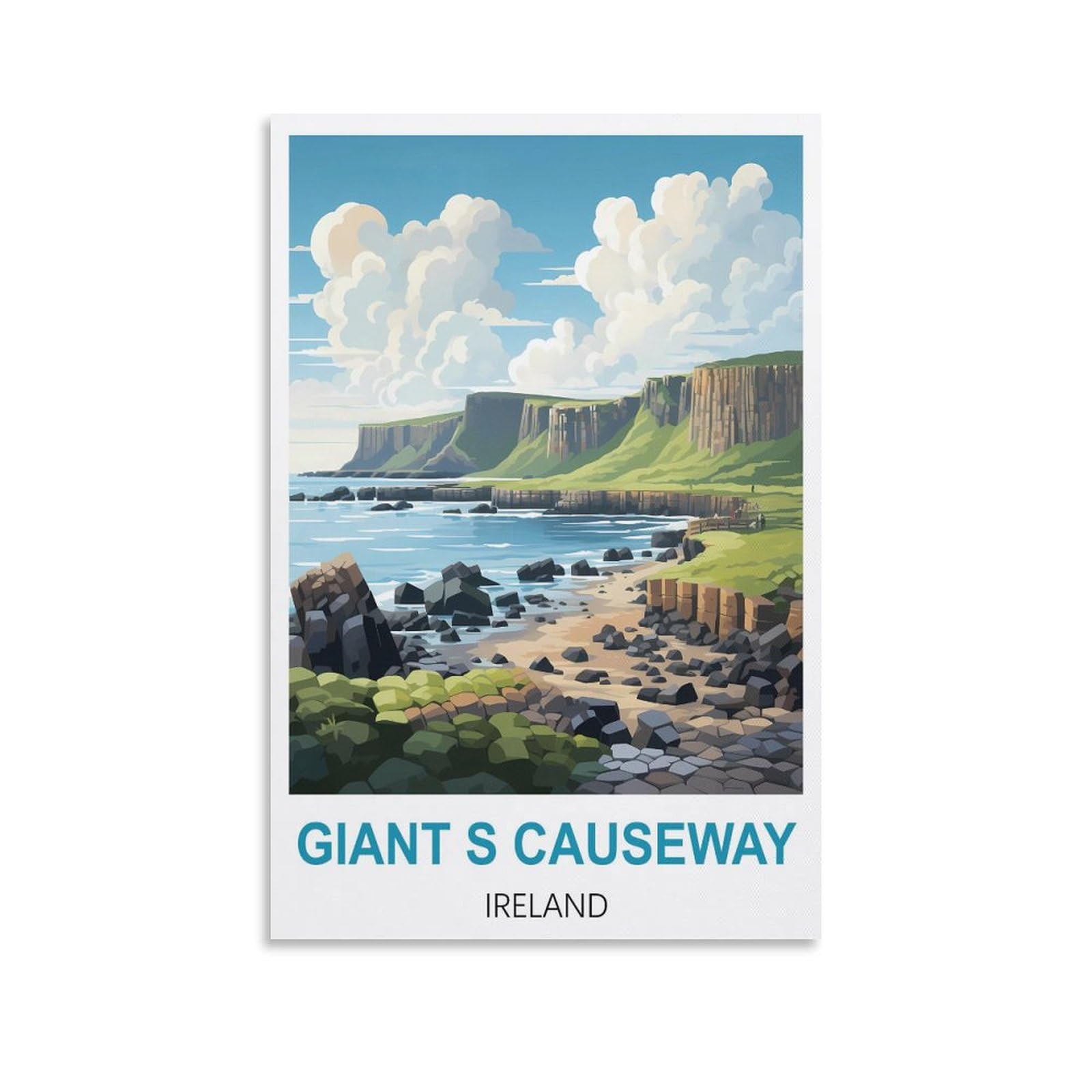 Vintage Metal Tin Sign Giant's Causeway Ireland Kitchen Bar Novelty Gift Metal Tin Wall Décor Sign 15x30cm